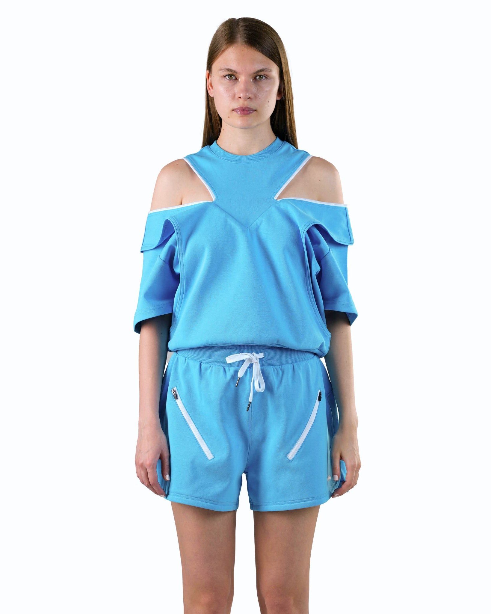 Blue Zipper Tee -