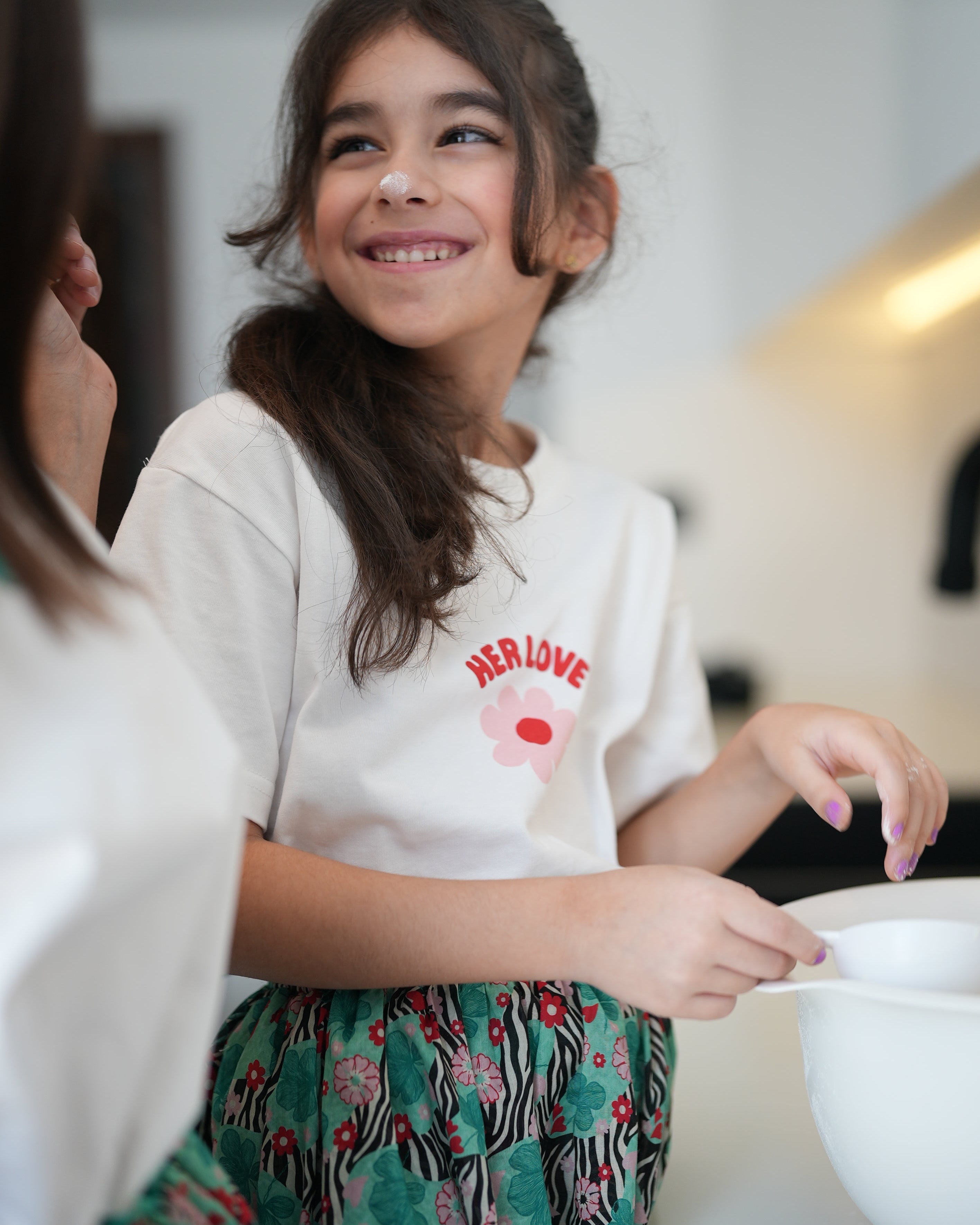 EOS X Remy Bloom Oversized White Cotton Kids T-shirt -