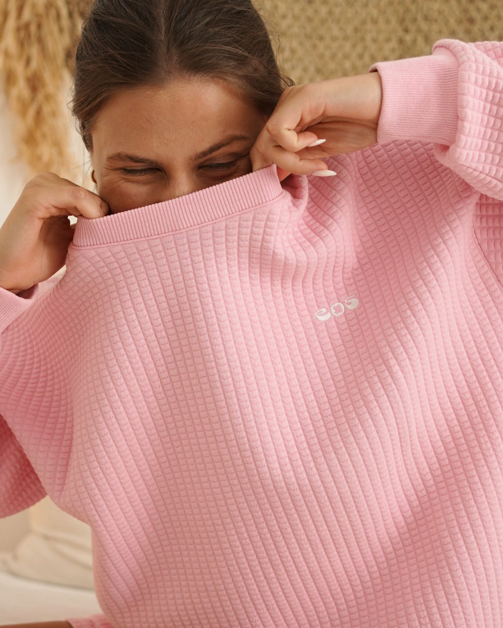 Pink Waffle Sweatshirt -