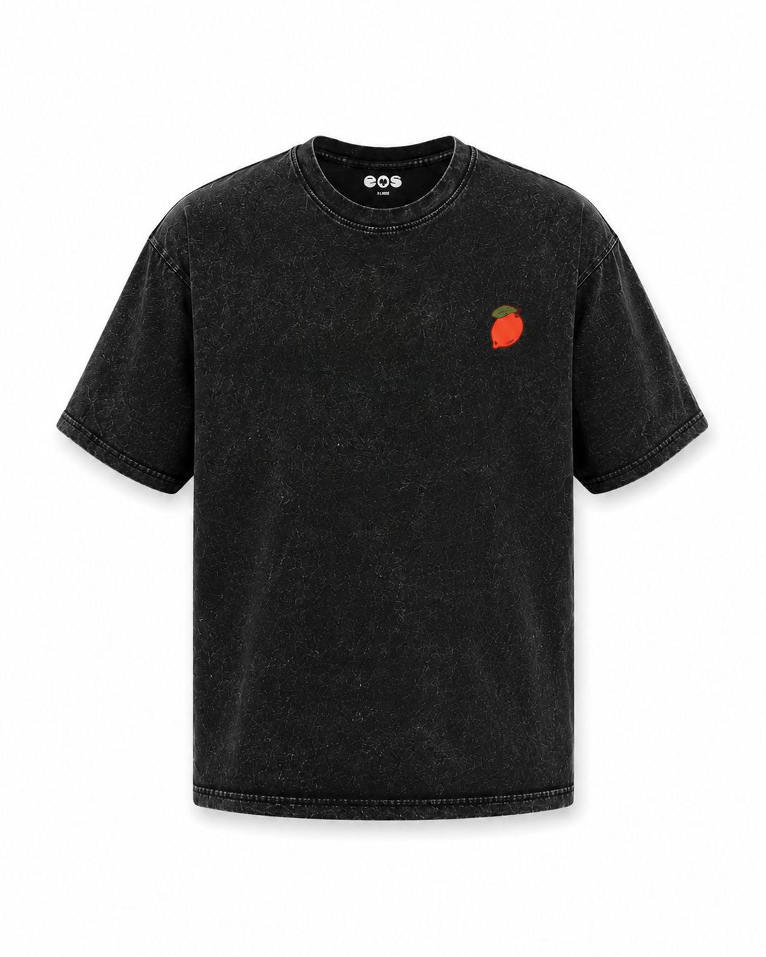 EOS Acid Washed Oversized Tee with Flower Motif -