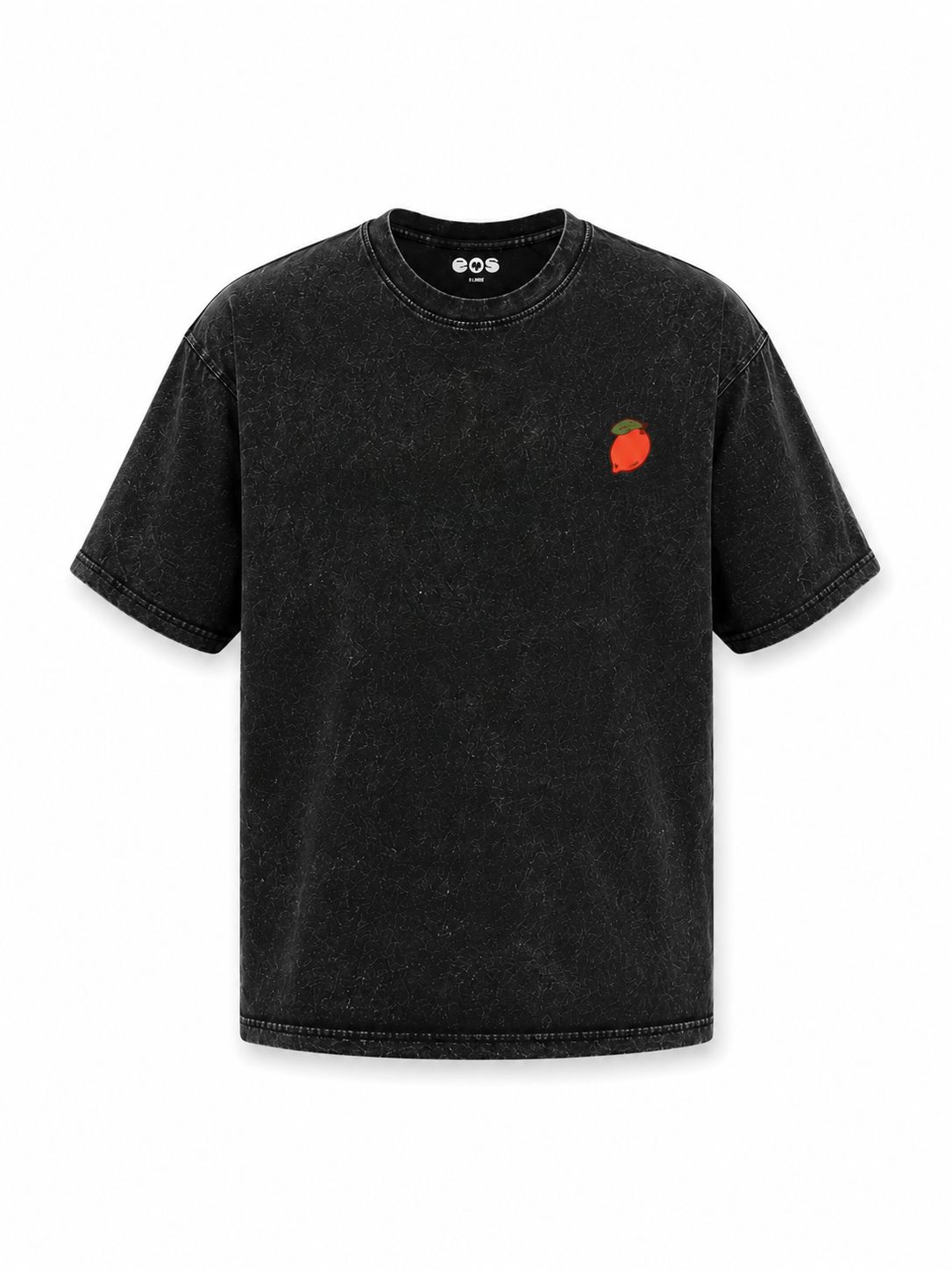 EOS Acid Washed Oversized Tee with Flower Motif -