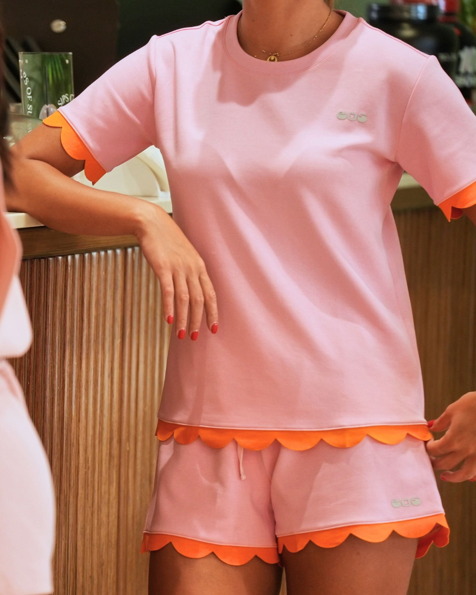 Orange Scallop Tee -