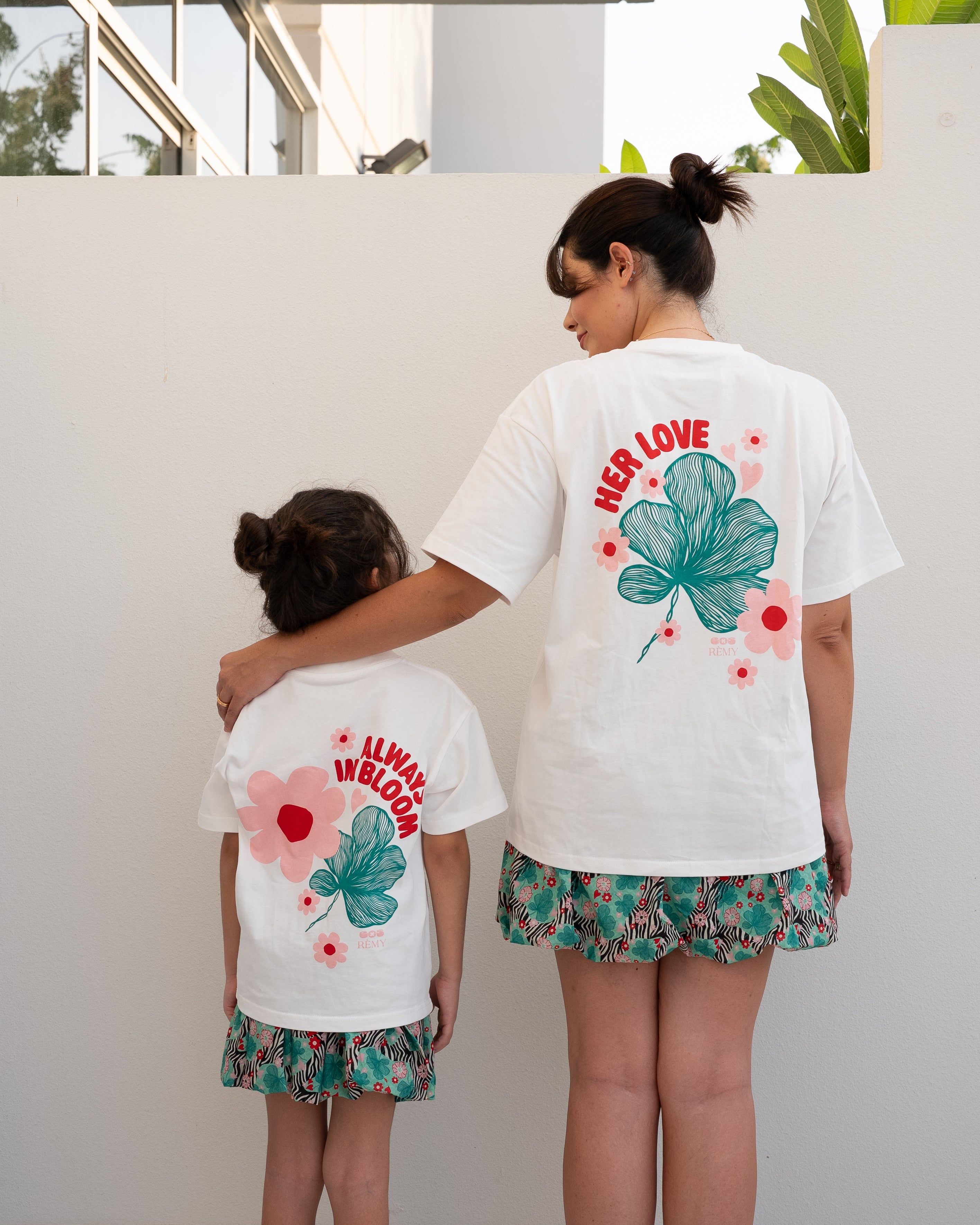 EOS X Remy Bloom Oversized White Cotton Kids T-shirt -