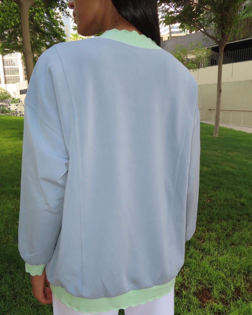 TheKool Cardi – Baby Blue & Pastel Green -