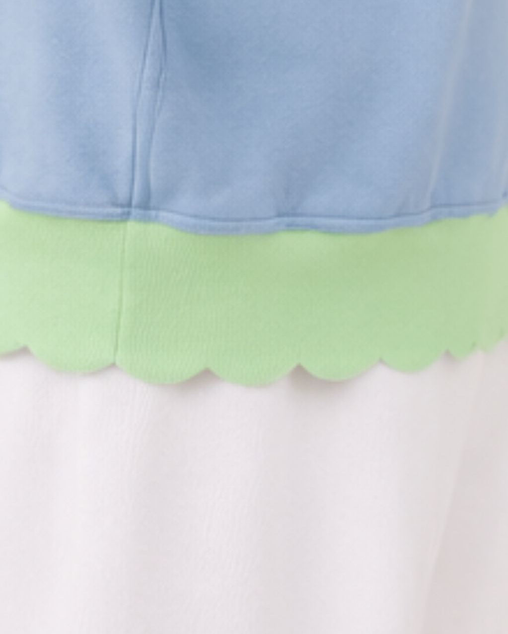 TheKool Cardi – Baby Blue & Pastel Green Scallop Trim Cardigan -