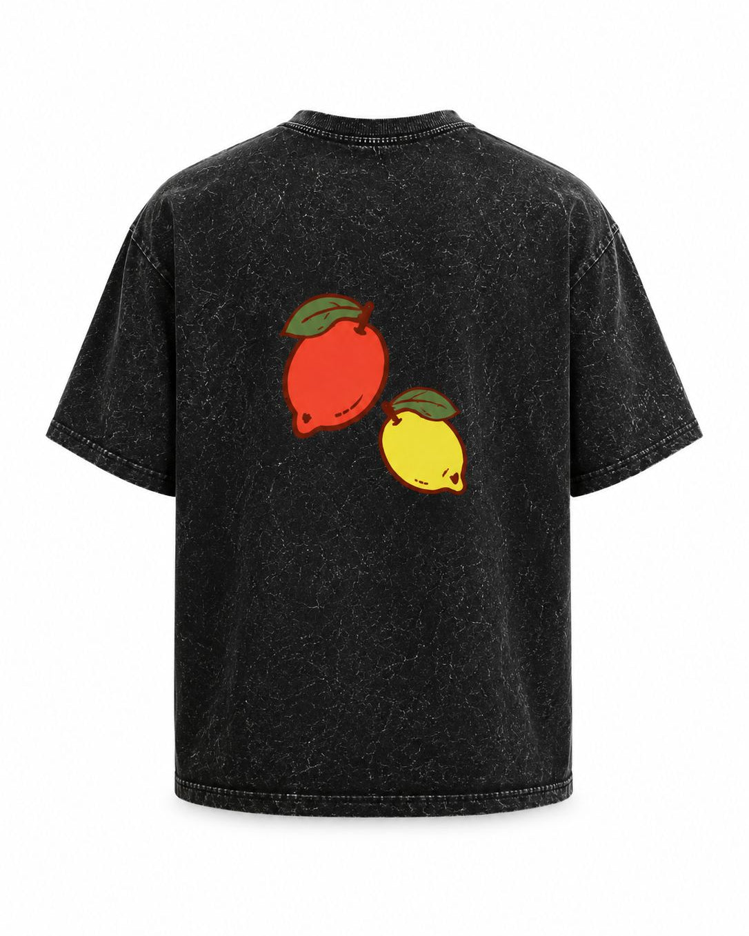 EOS Acid Washed Oversized Tee with Flower Motif -