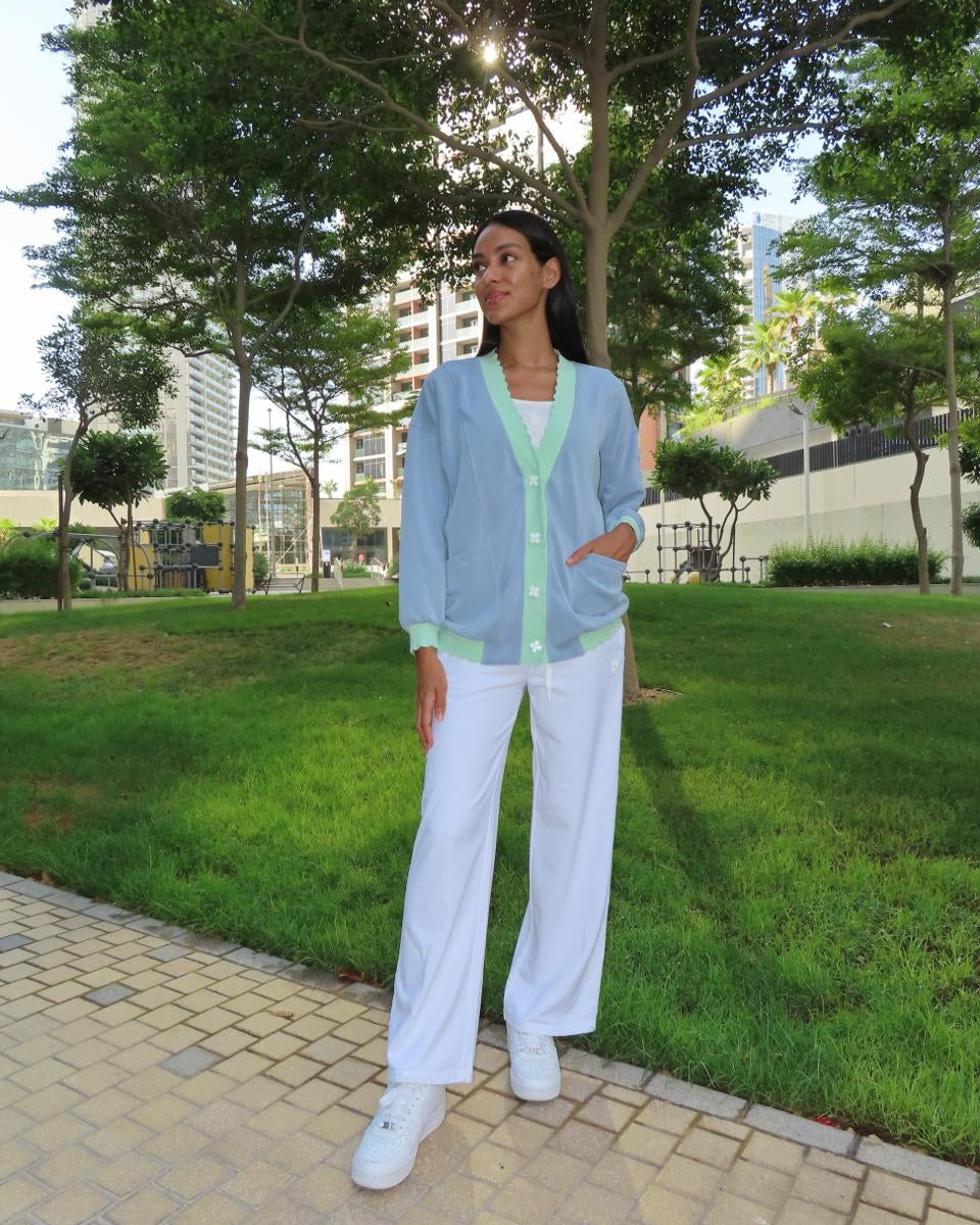 TheKool Cardi – Baby Blue & Pastel Green -