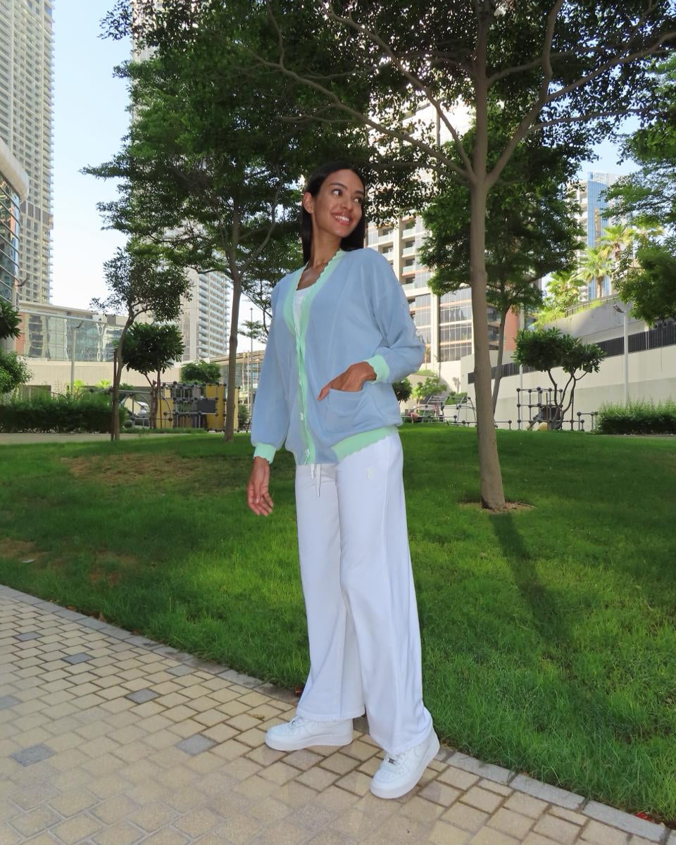 TheKool Cardi – Baby Blue & Pastel Green -