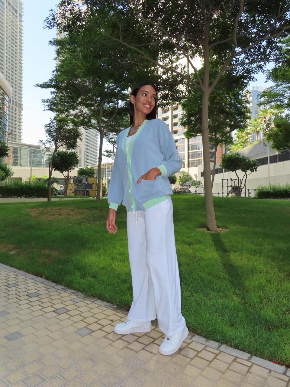 TheKool Cardi – Baby Blue & Pastel Green -