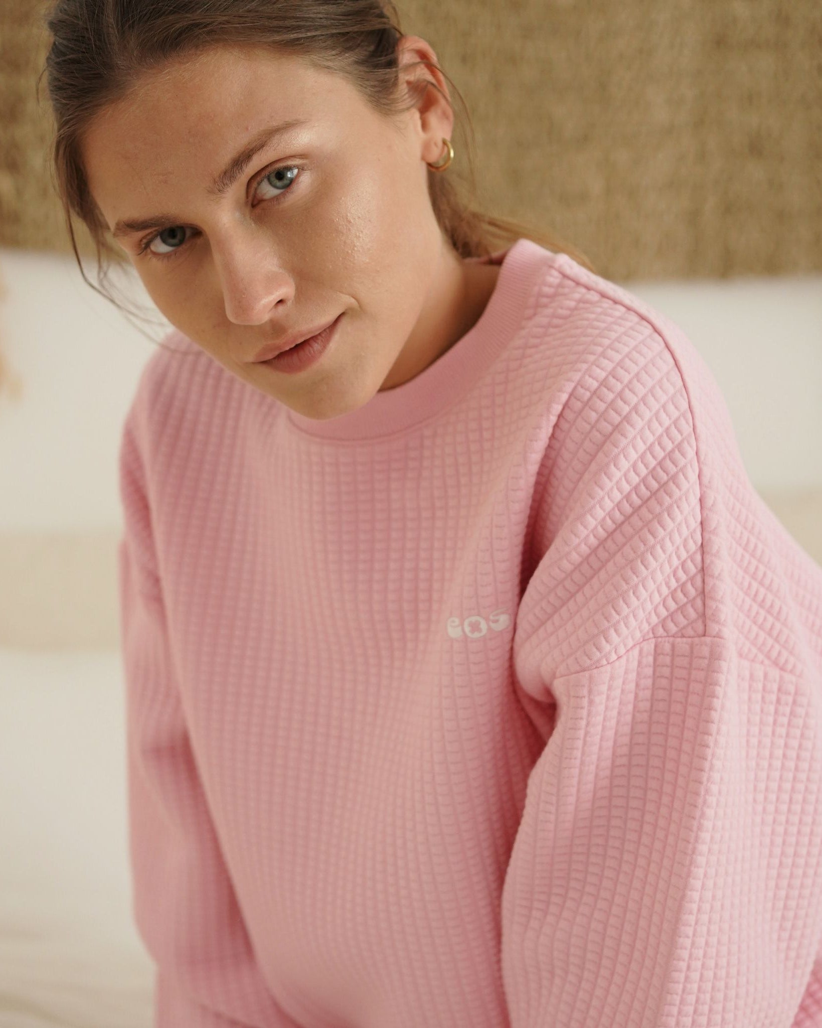 Pink Waffle Sweatshirt -