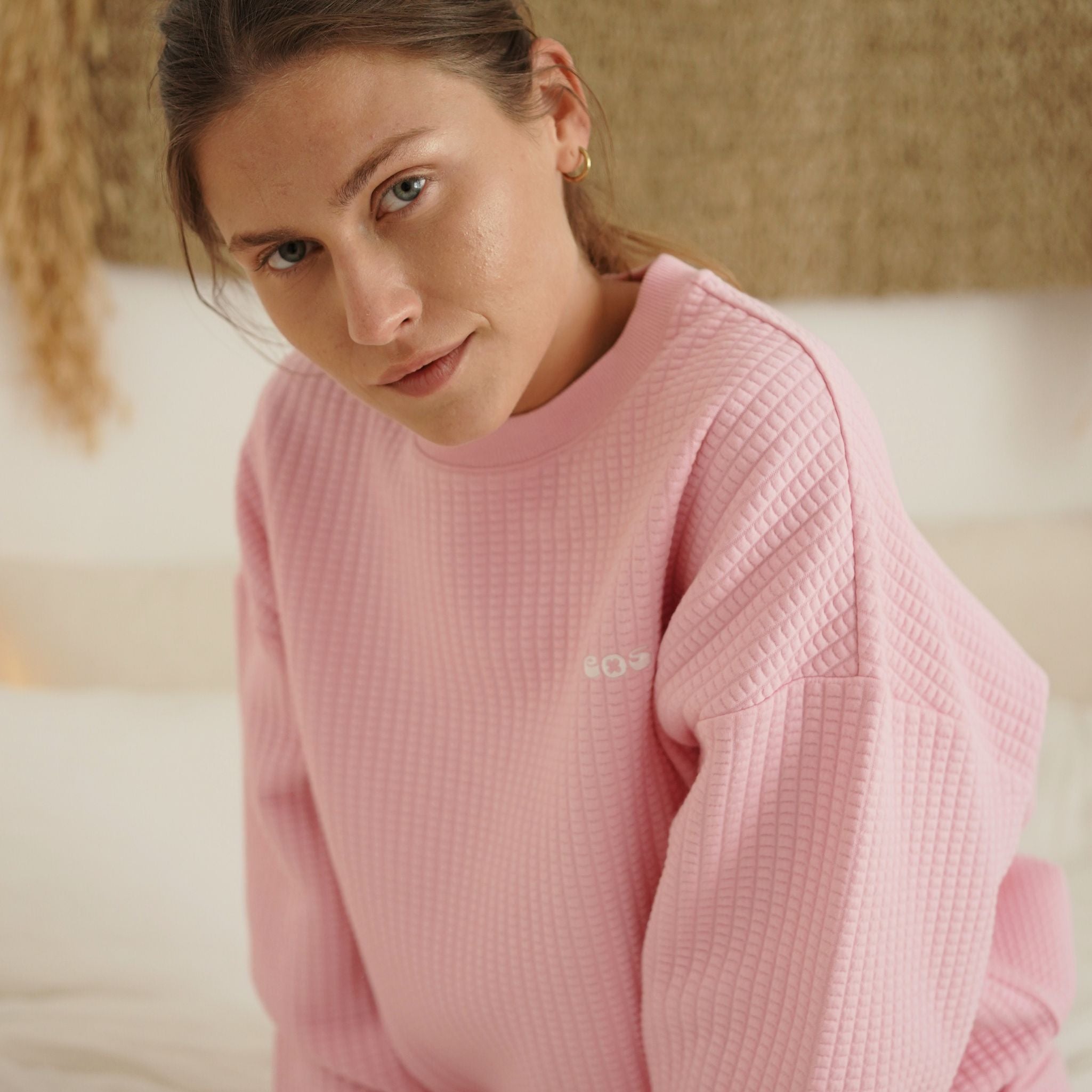 Pink Waffle Sweatshirt -