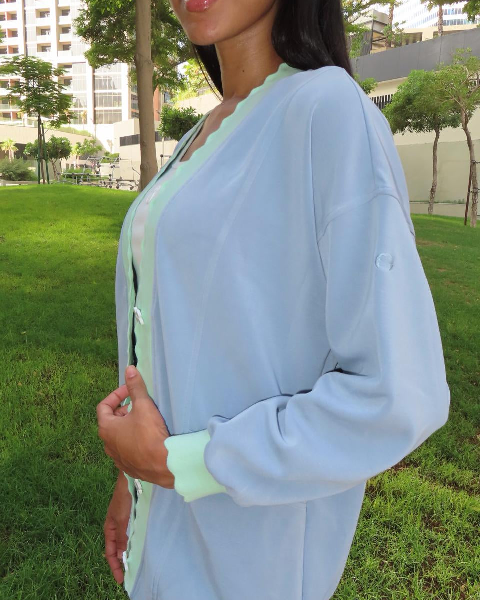 TheKool Cardi – Baby Blue & Pastel Green -