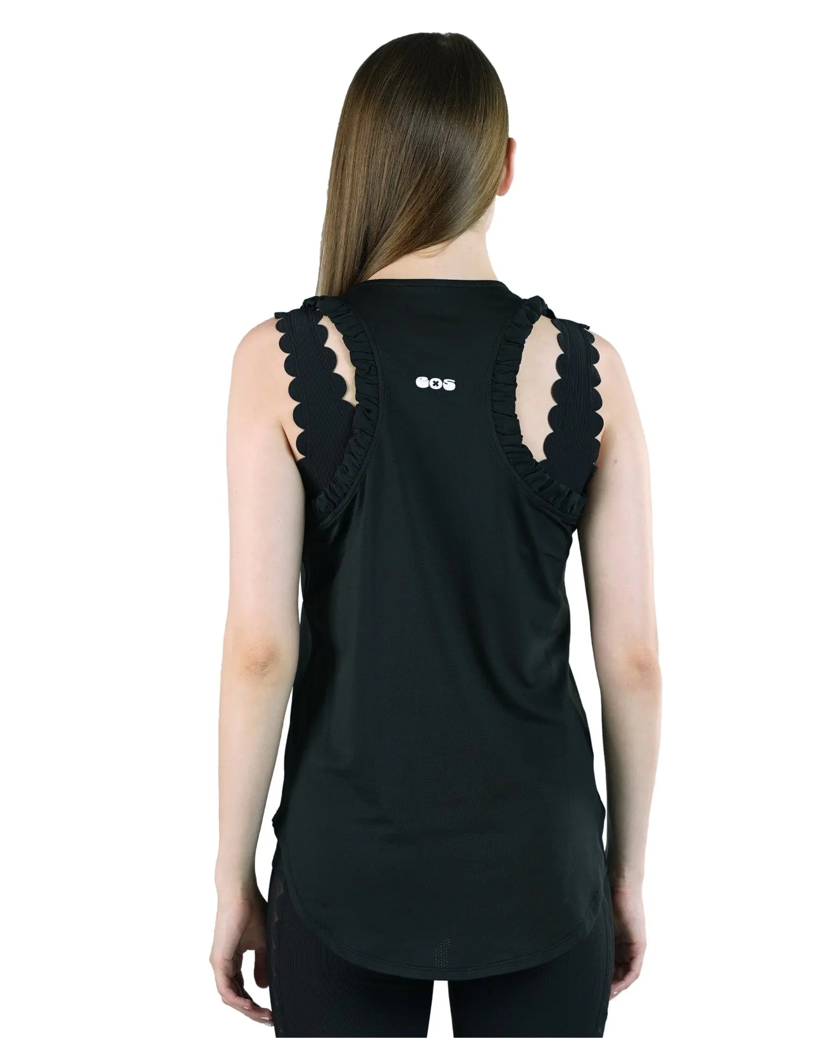 Black Ruffled Tank -