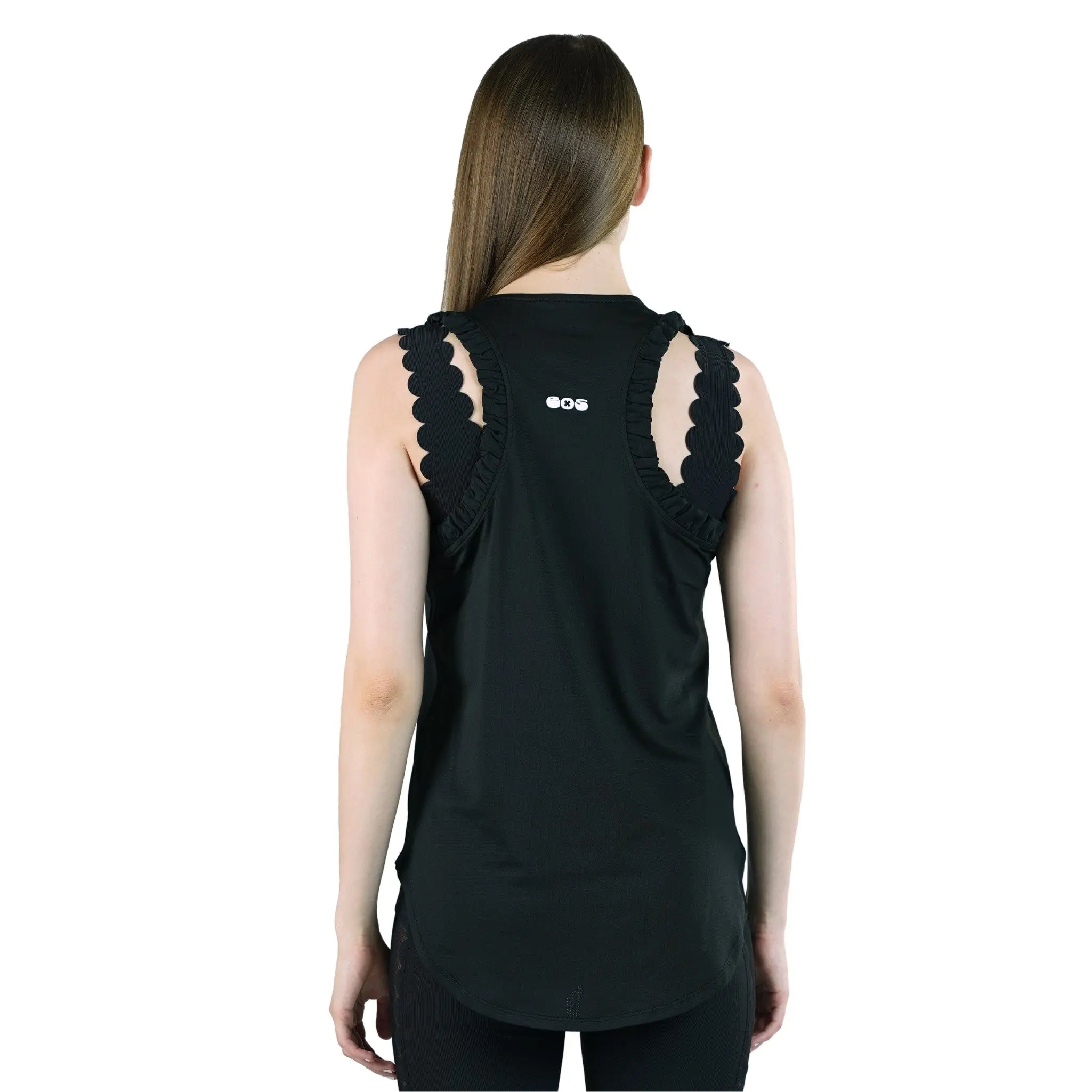 Black Ruffled Tank -