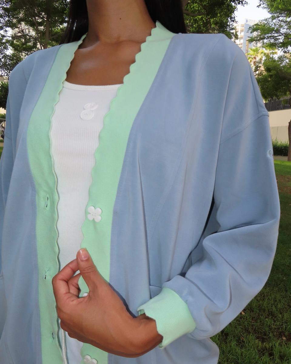 TheKool Cardi – Baby Blue & Pastel Green -