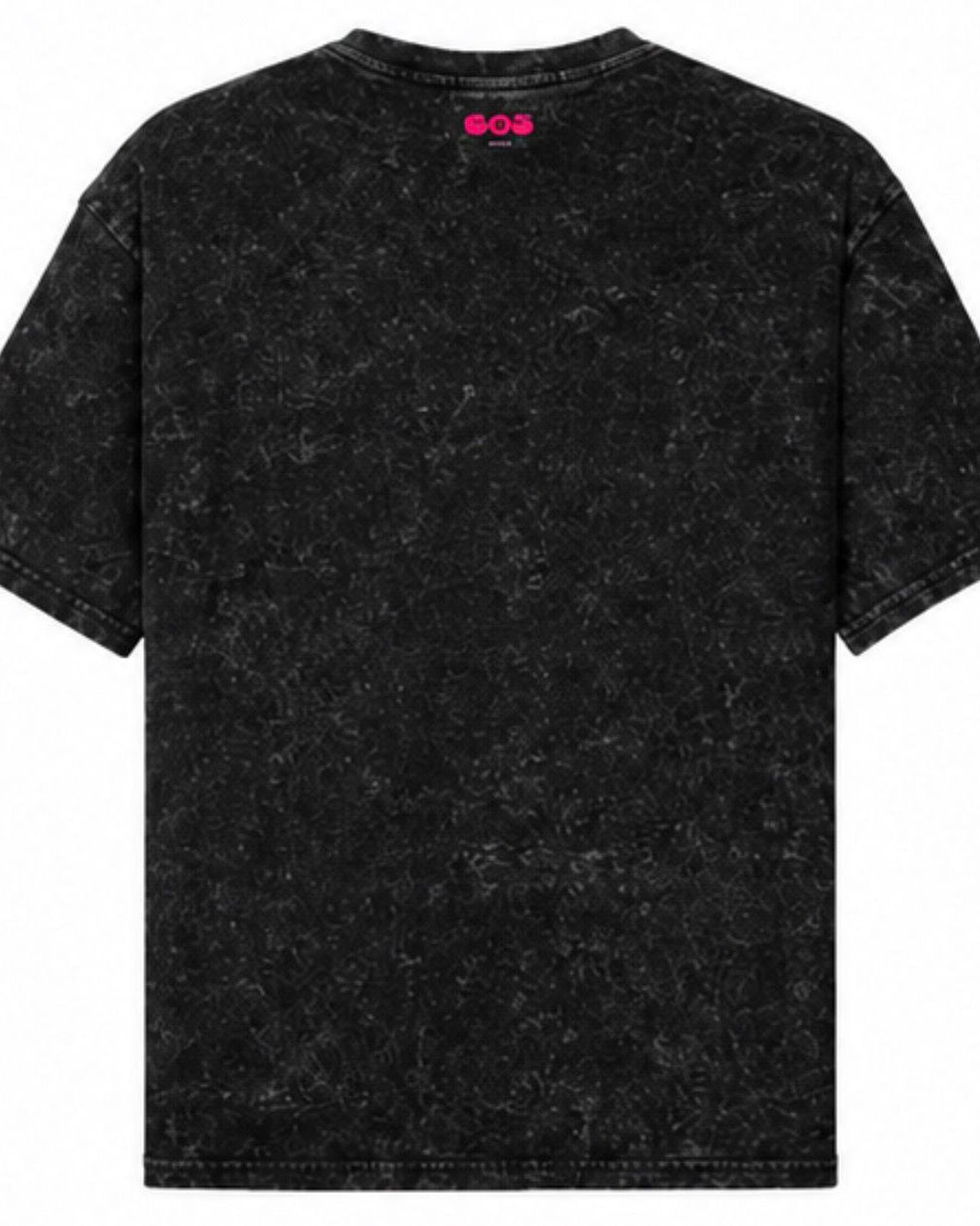 EOS Acid Washed Oversized Tee with Flower Motif -