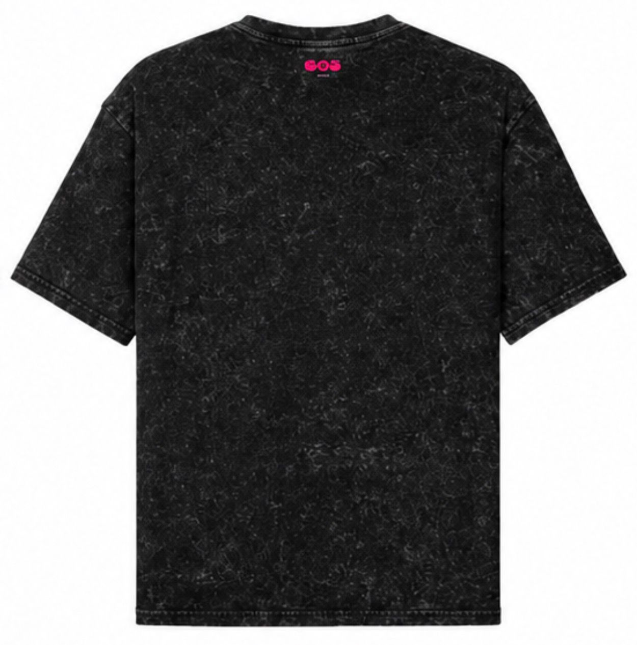 EOS Acid Washed Oversized Tee with Flower Motif -
