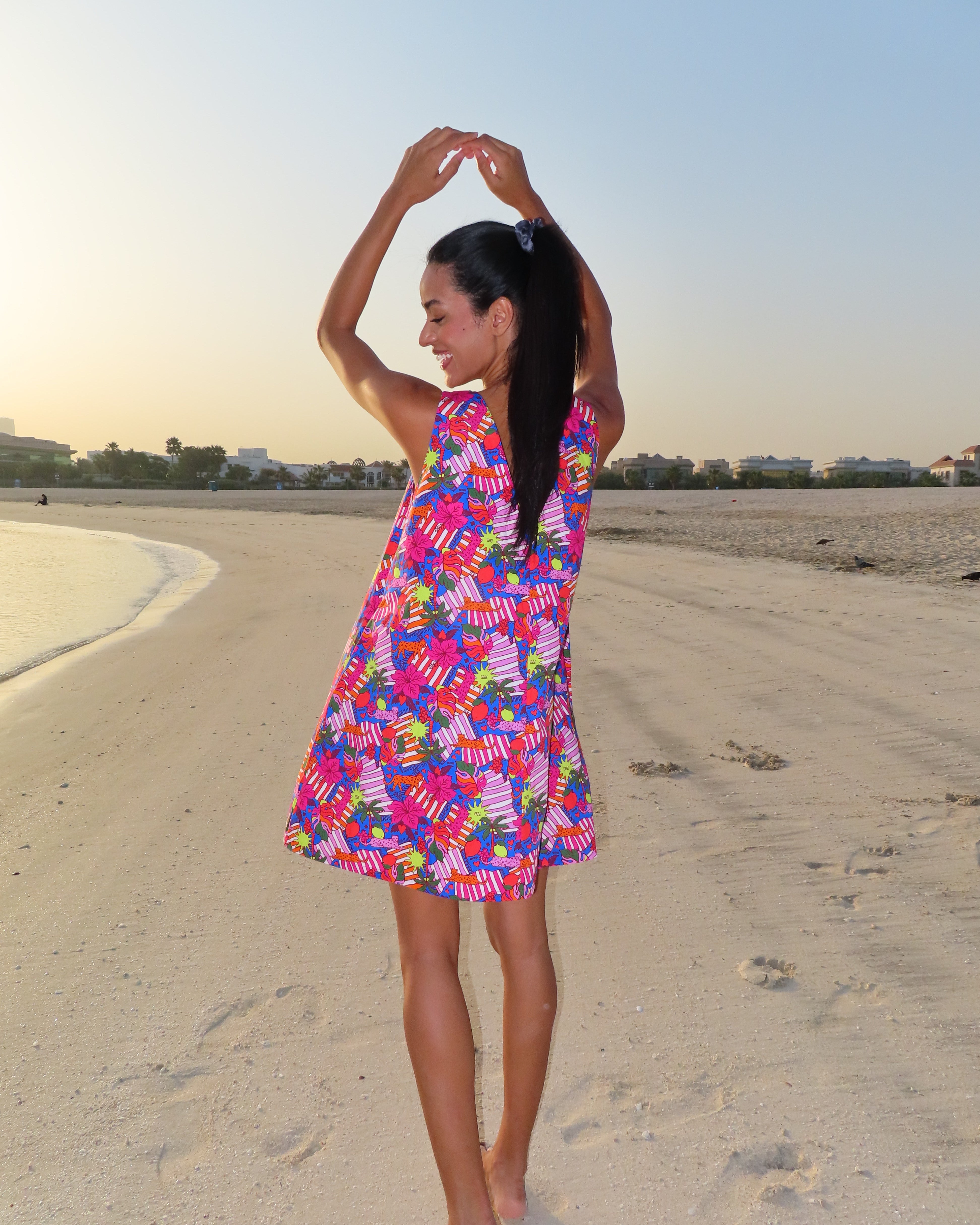 EOS Sleeveless Oversized V-Neck Mini Dress -