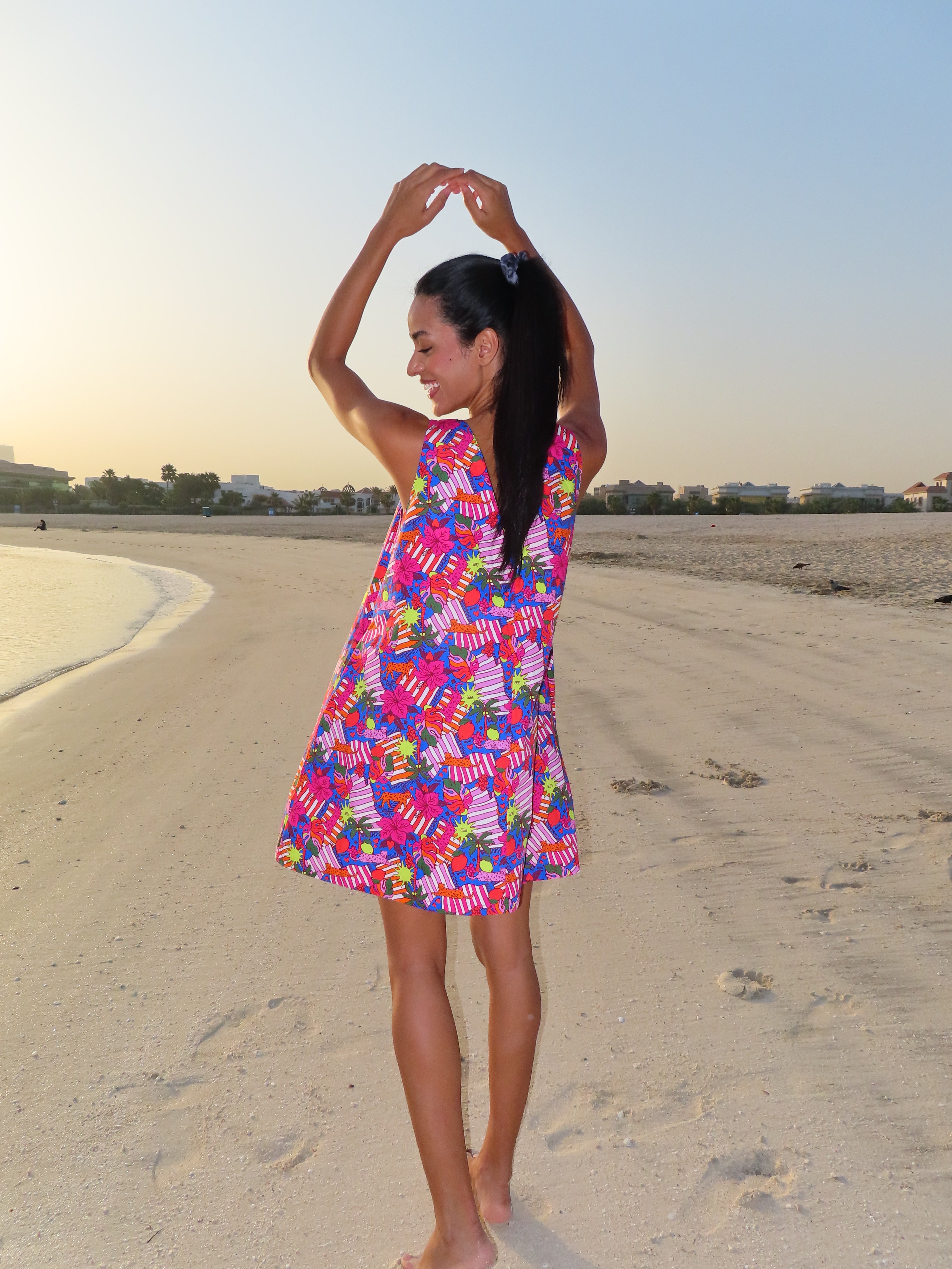 EOS Sleeveless Oversized V-Neck Mini Dress -