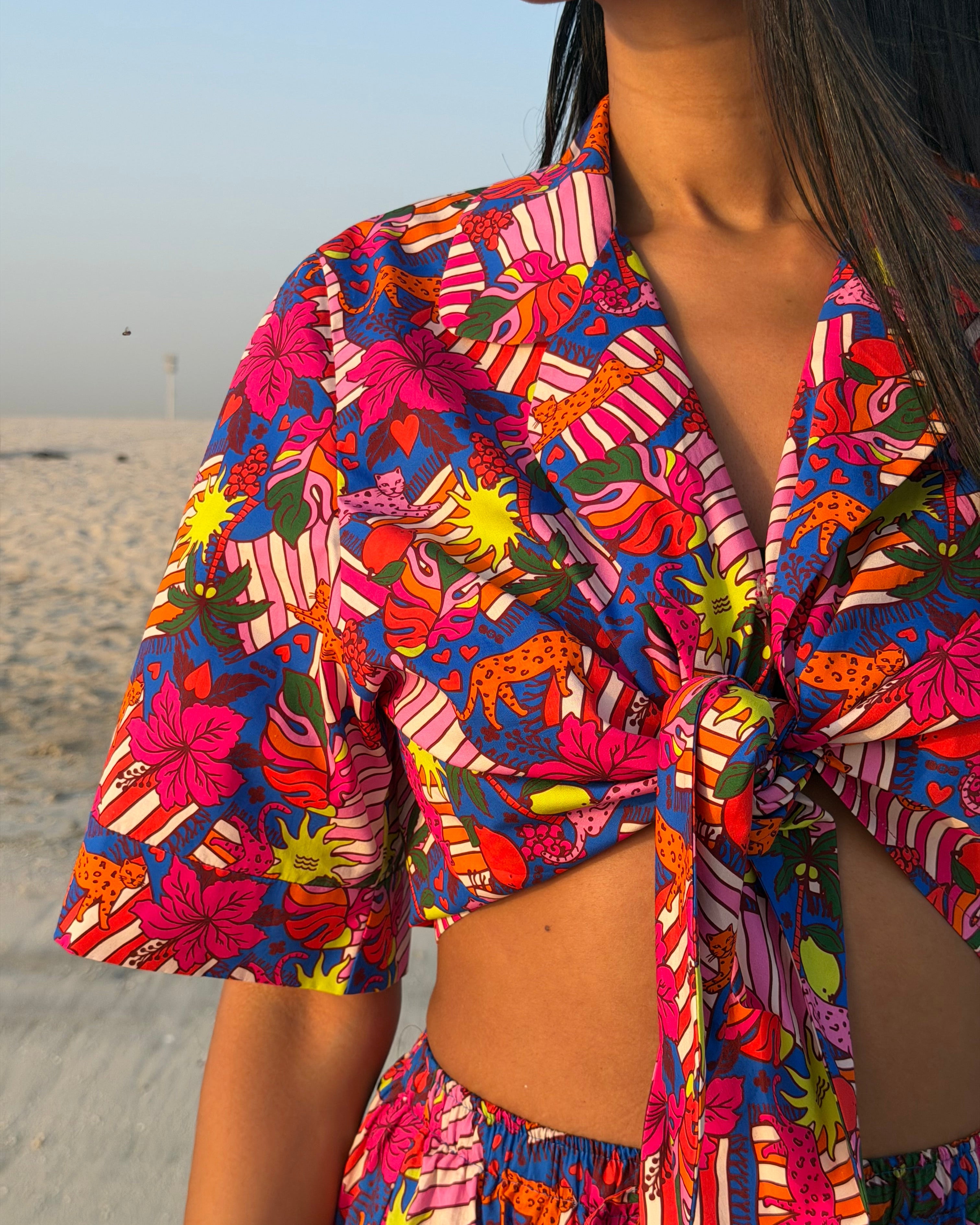 EOS Summer Jungle Kimono Crop Top -