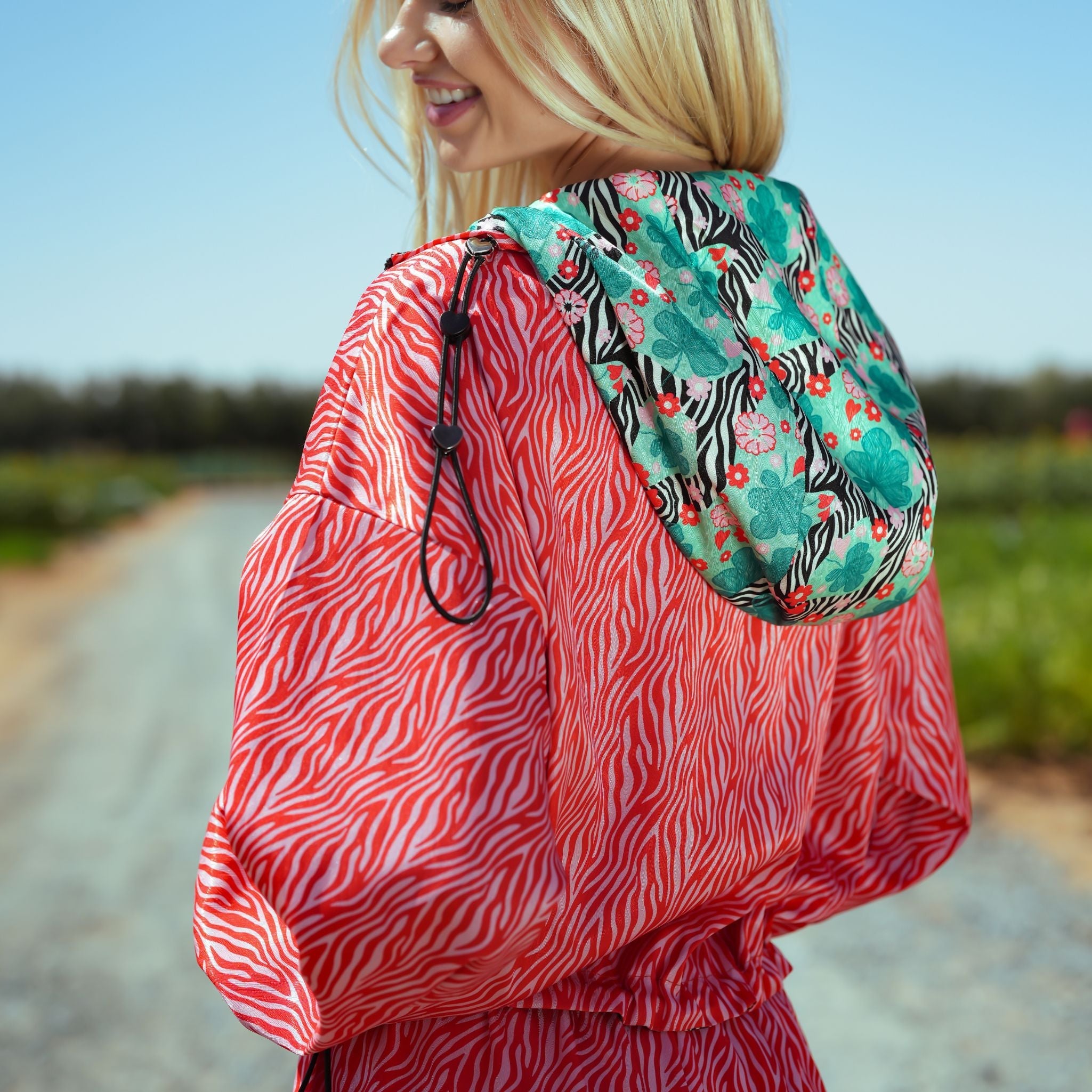 Bloom Reversible Cropped Hoodie Jacket - 