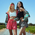 Bloom Reversible Cropped Hoodie Jacket - 