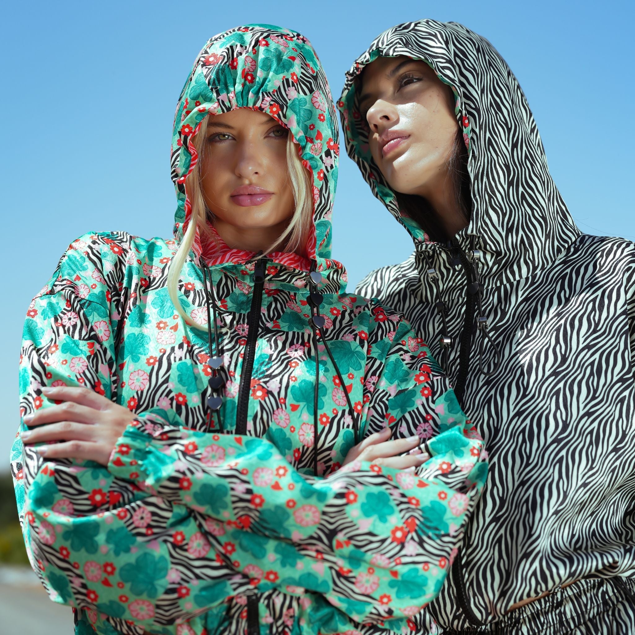 Bloom Reversible Cropped Hoodie Jacket - 