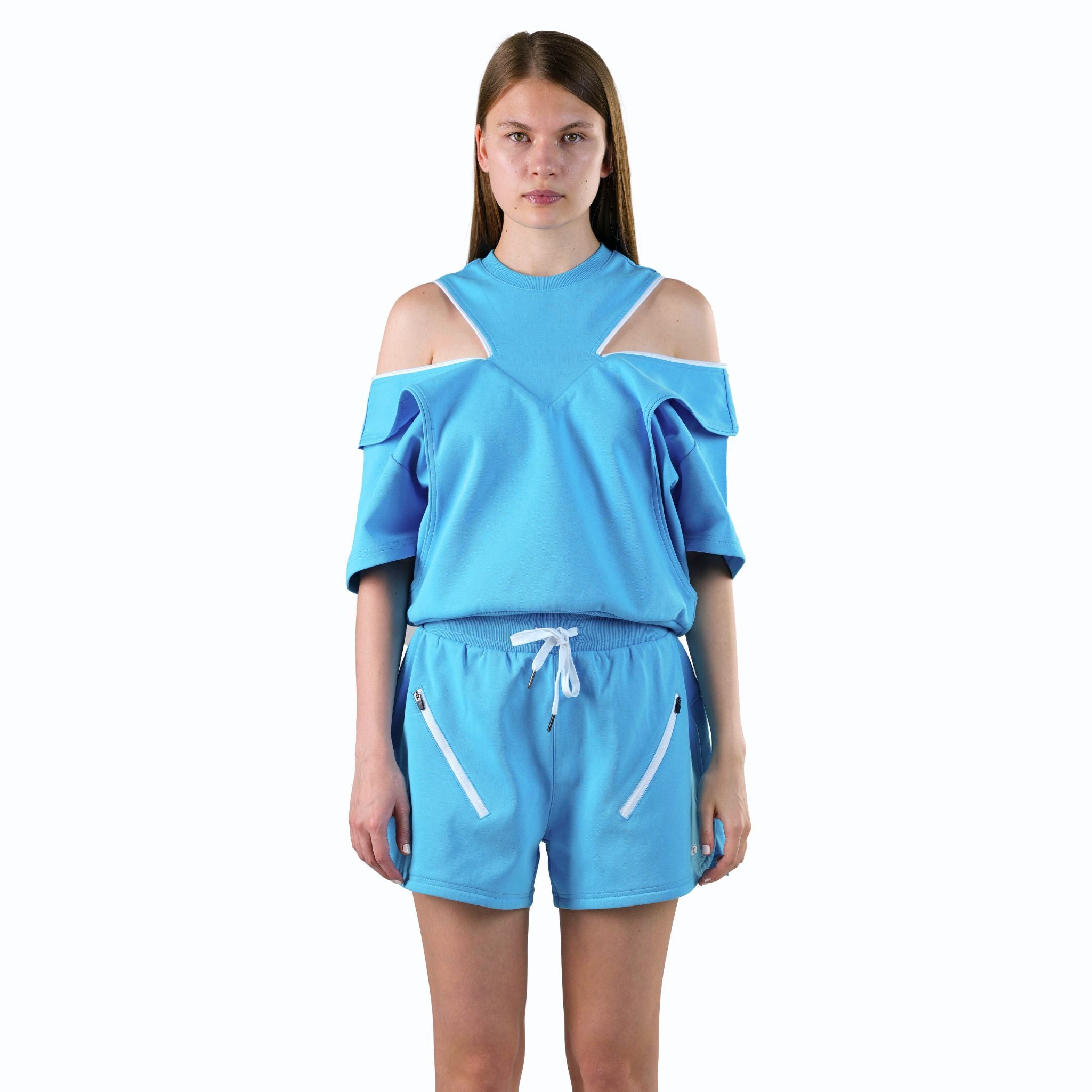 Blue Zipper Tee - 