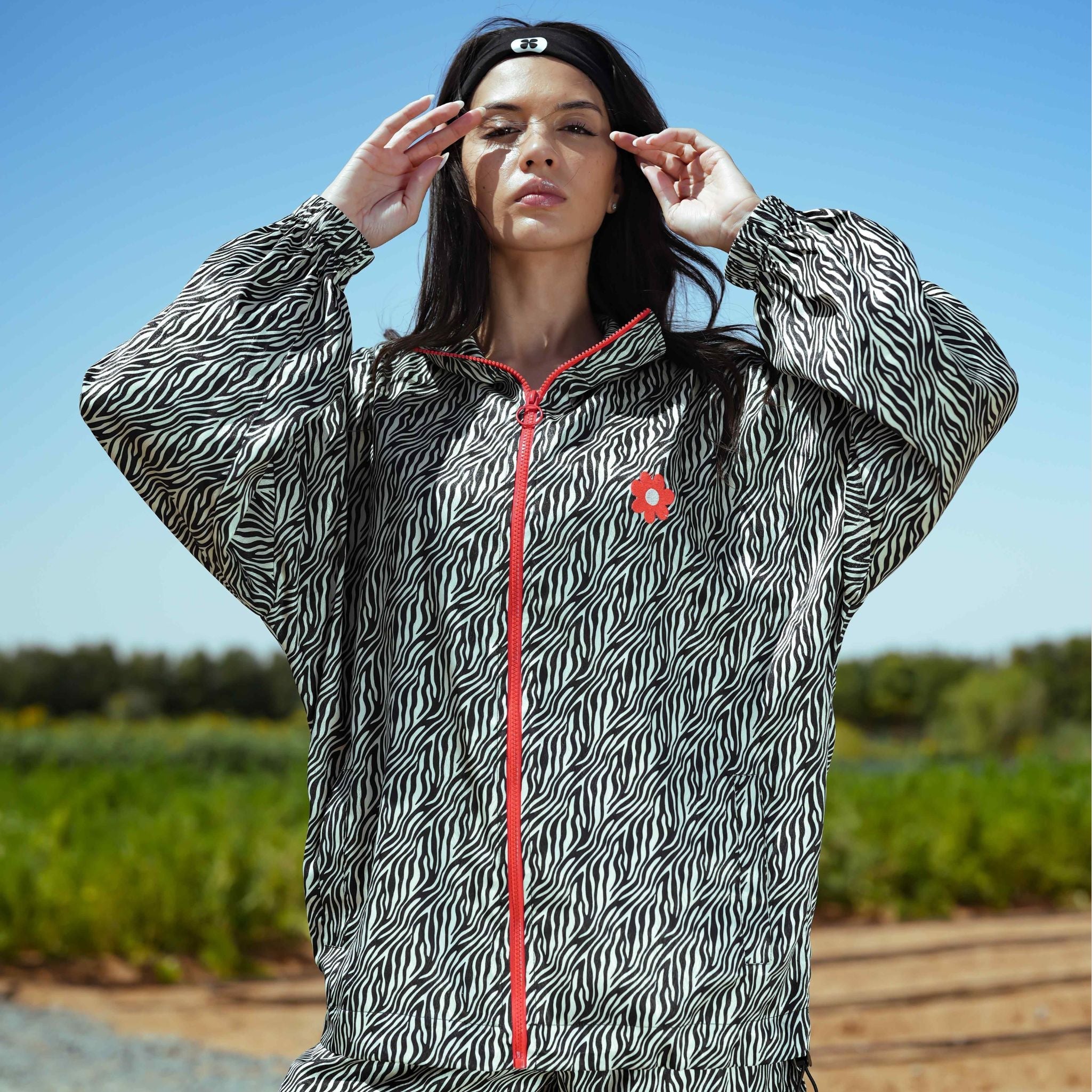 Long Oversized Zebra Jacket - 