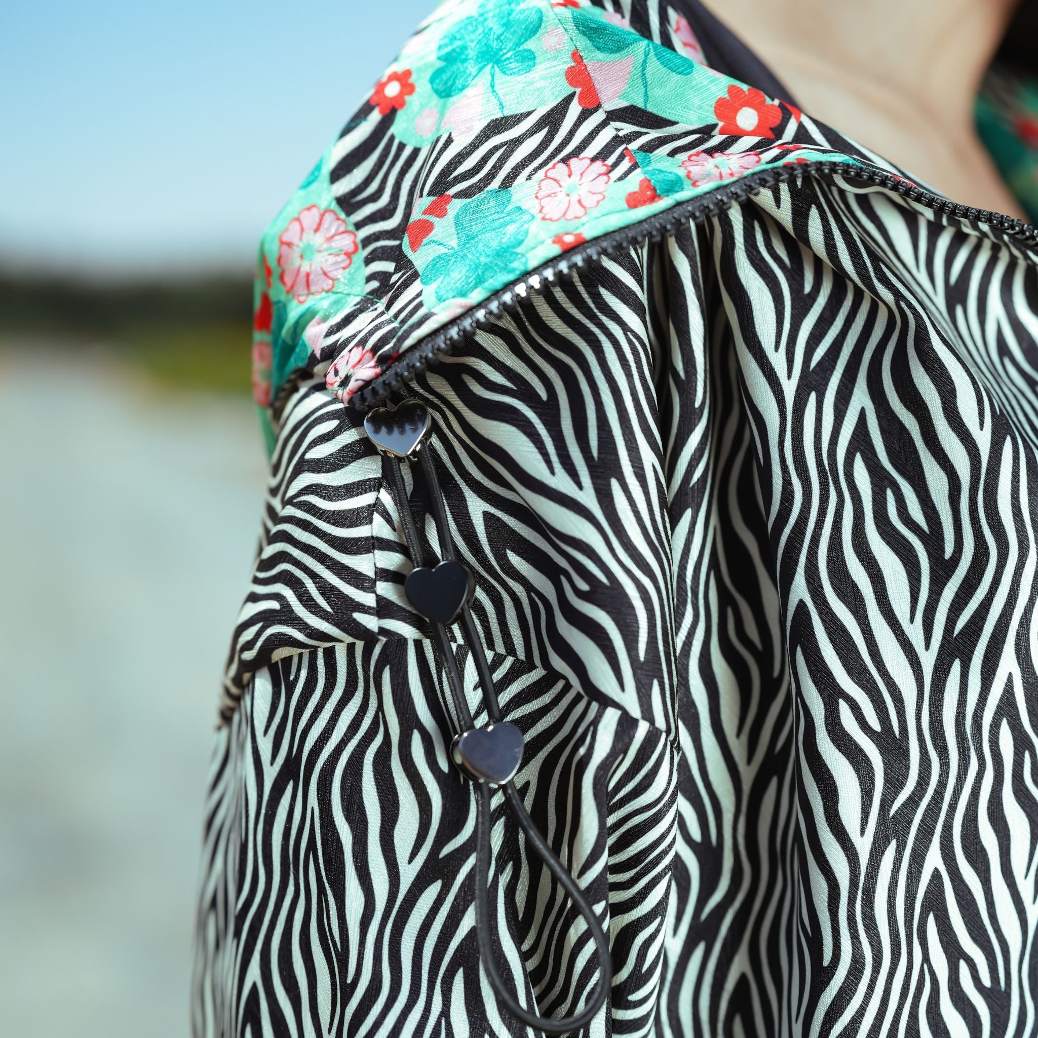 Bloom Reversible Cropped Hoodie Jacket - 