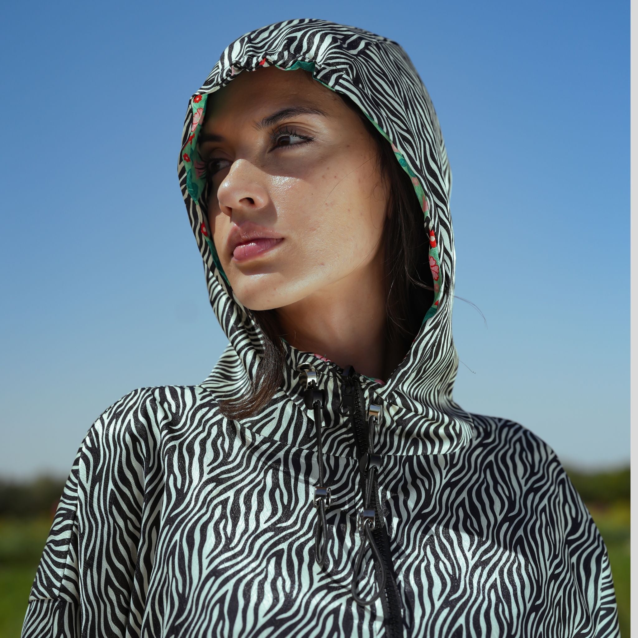 Bloom Reversible Cropped Hoodie Jacket - 