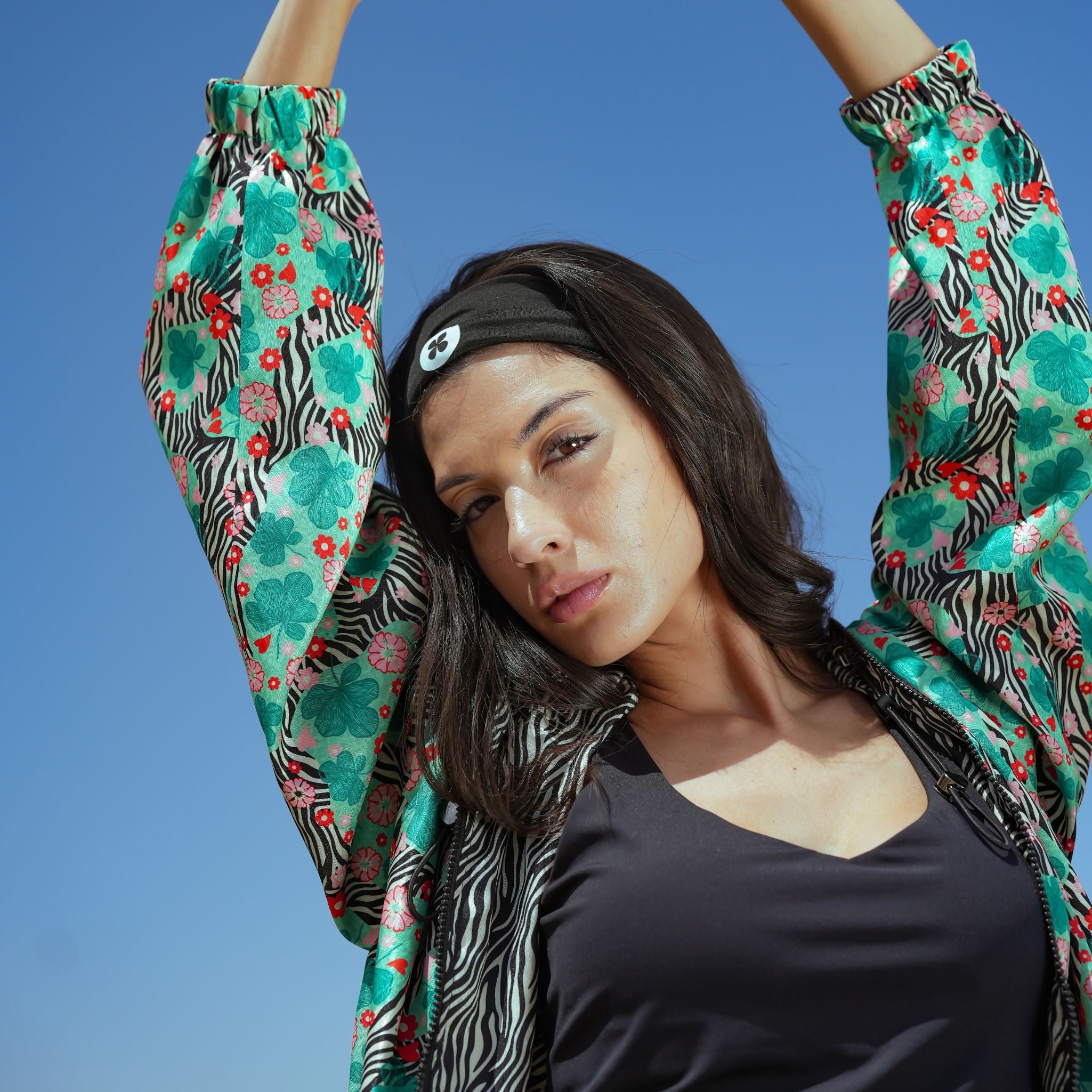 Bloom Reversible Cropped Hoodie Jacket - 