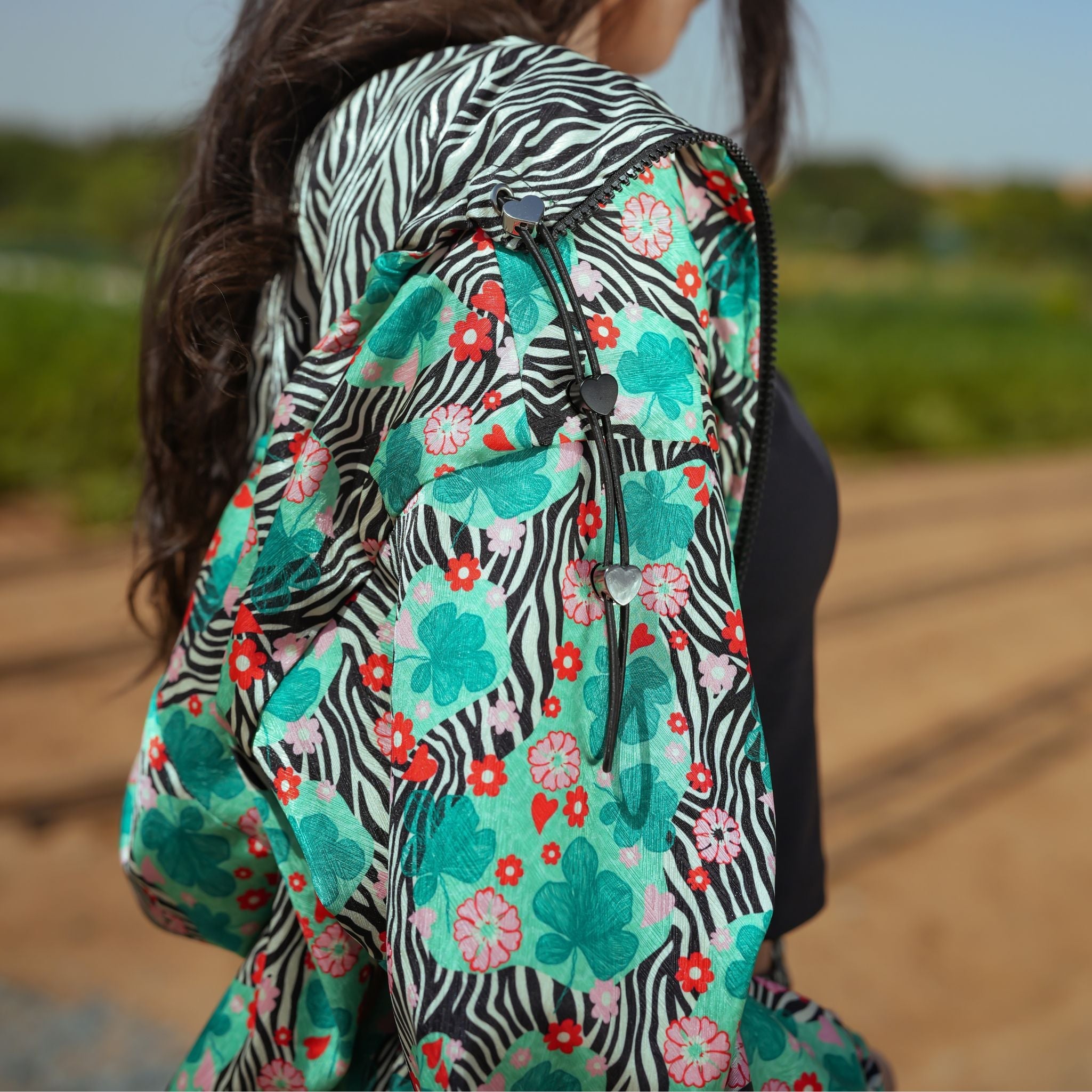 Bloom Reversible Cropped Hoodie Jacket - 