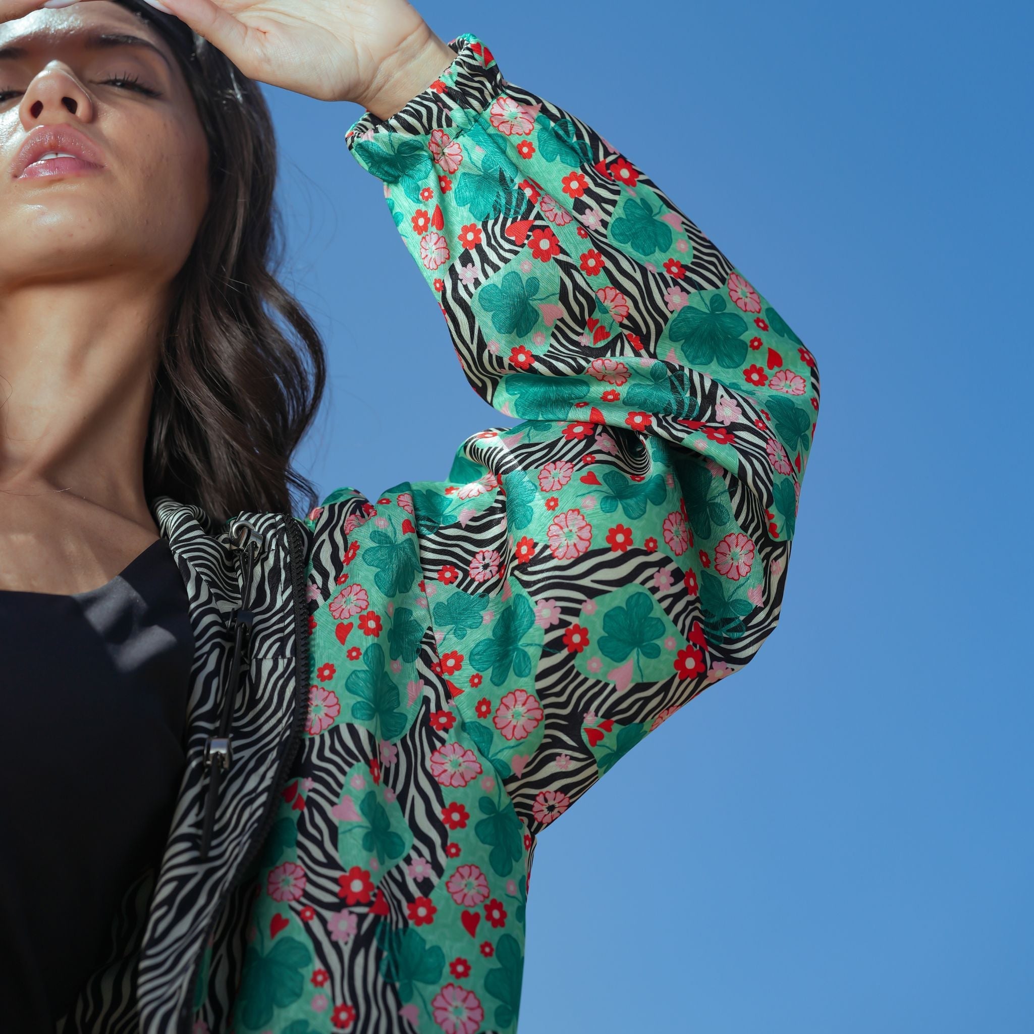 Bloom Reversible Cropped Hoodie Jacket - 