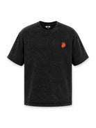 EOS Acid Washed Oversized Tee with Flower Motif - 