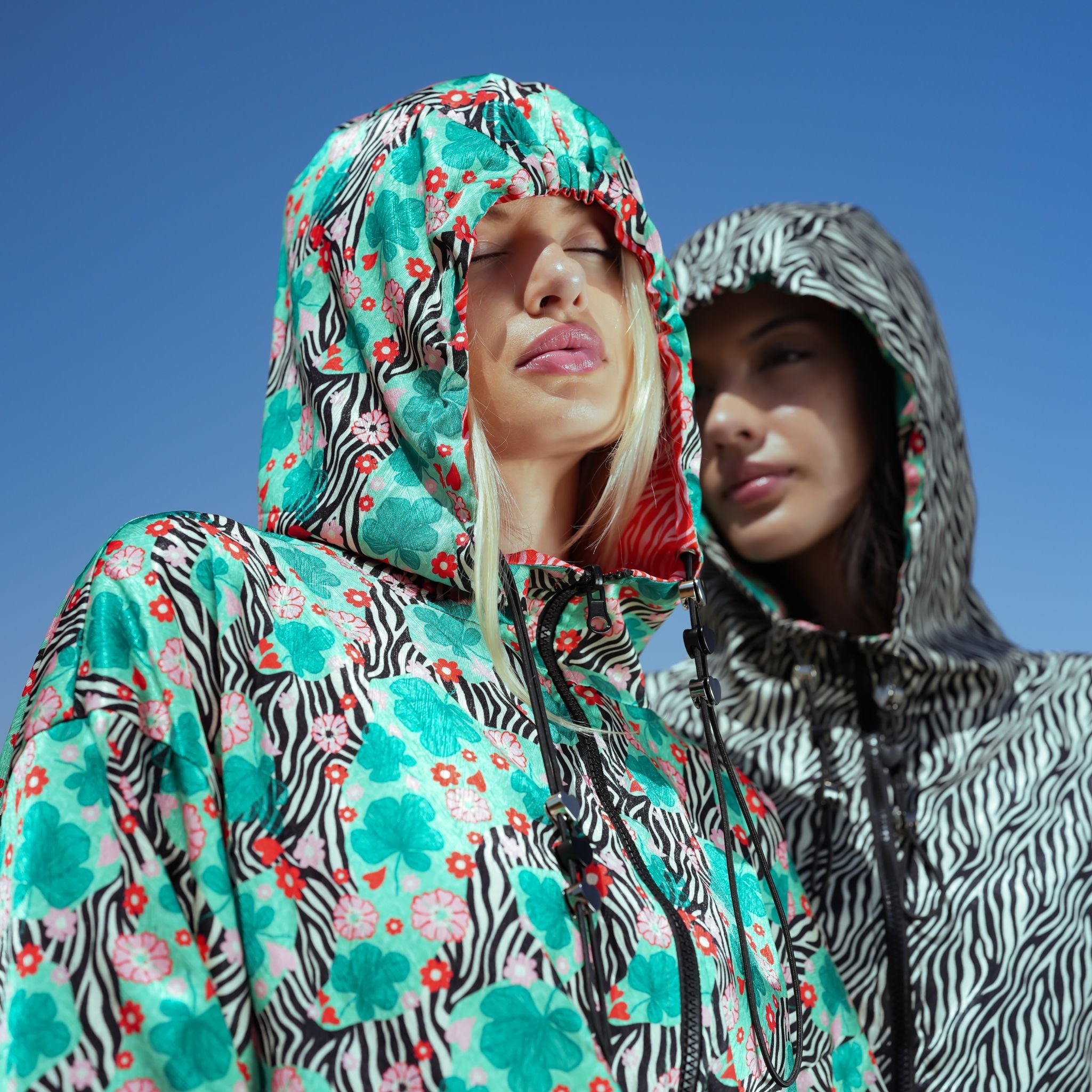 Bloom Reversible Cropped Hoodie Jacket - 