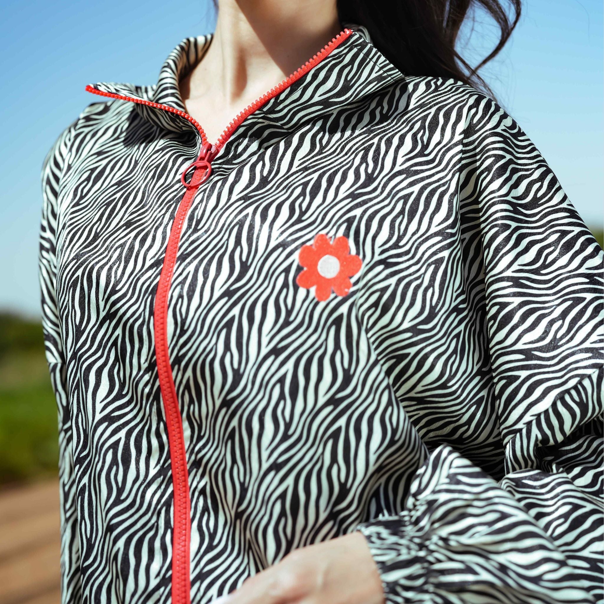 Long Oversized Zebra Jacket - 