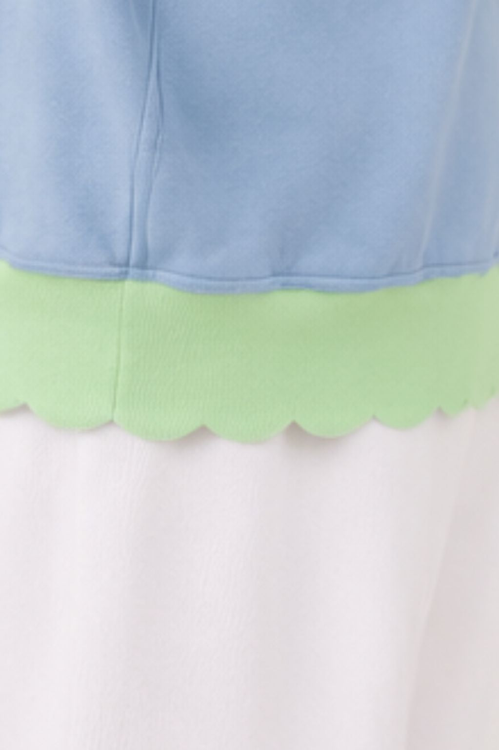 TheKool Cardi – Baby Blue & Pastel Green Scallop Trim Cardigan - 