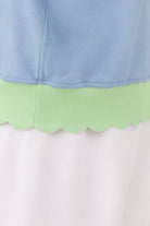 TheKool Cardi – Baby Blue & Pastel Green Scallop Trim Cardigan - 