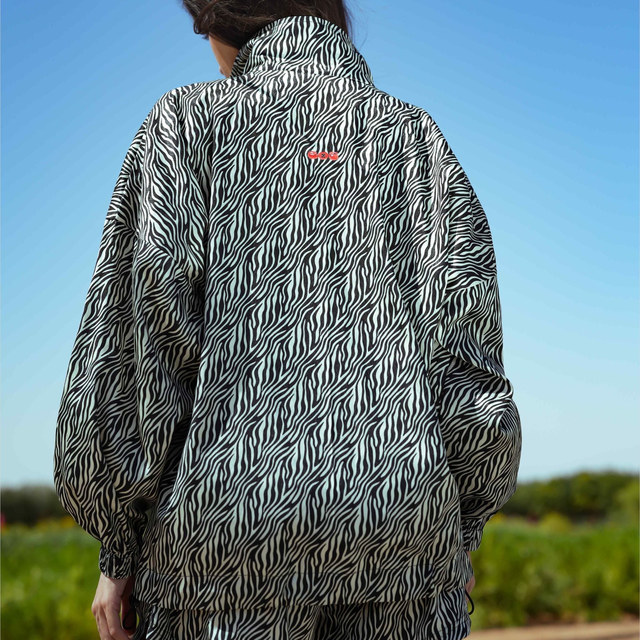 Long Oversized Zebra Jacket - 