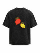 EOS Acid Washed Oversized Tee with Flower Motif - 