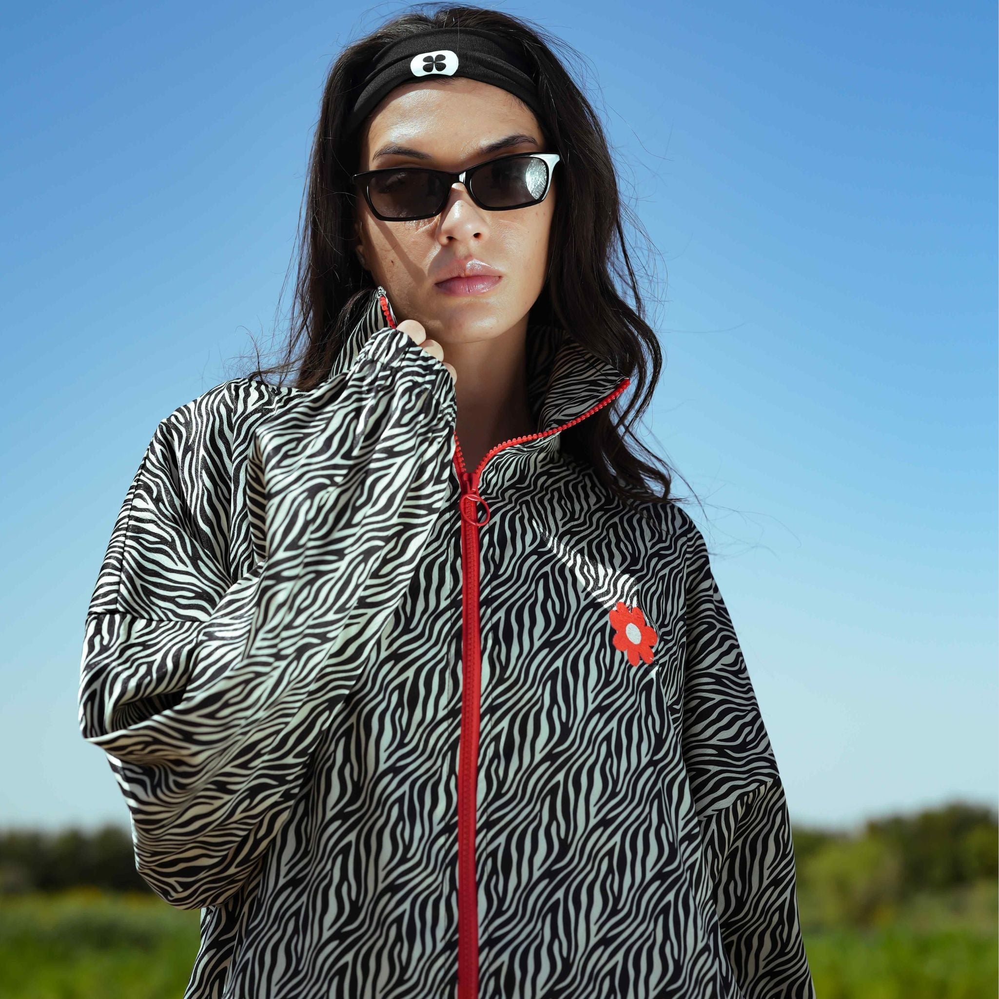 Long Oversized Zebra Jacket - 