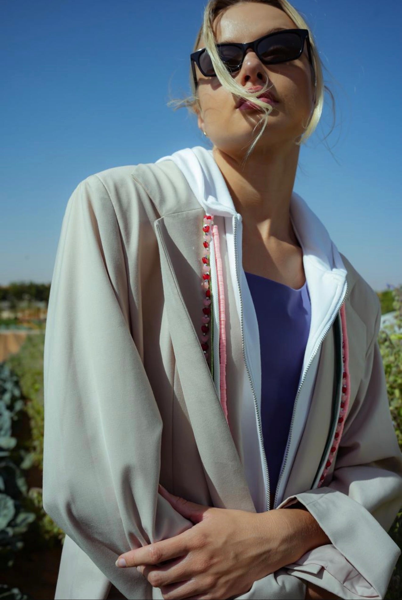 Oversized Jersey Blazer - 