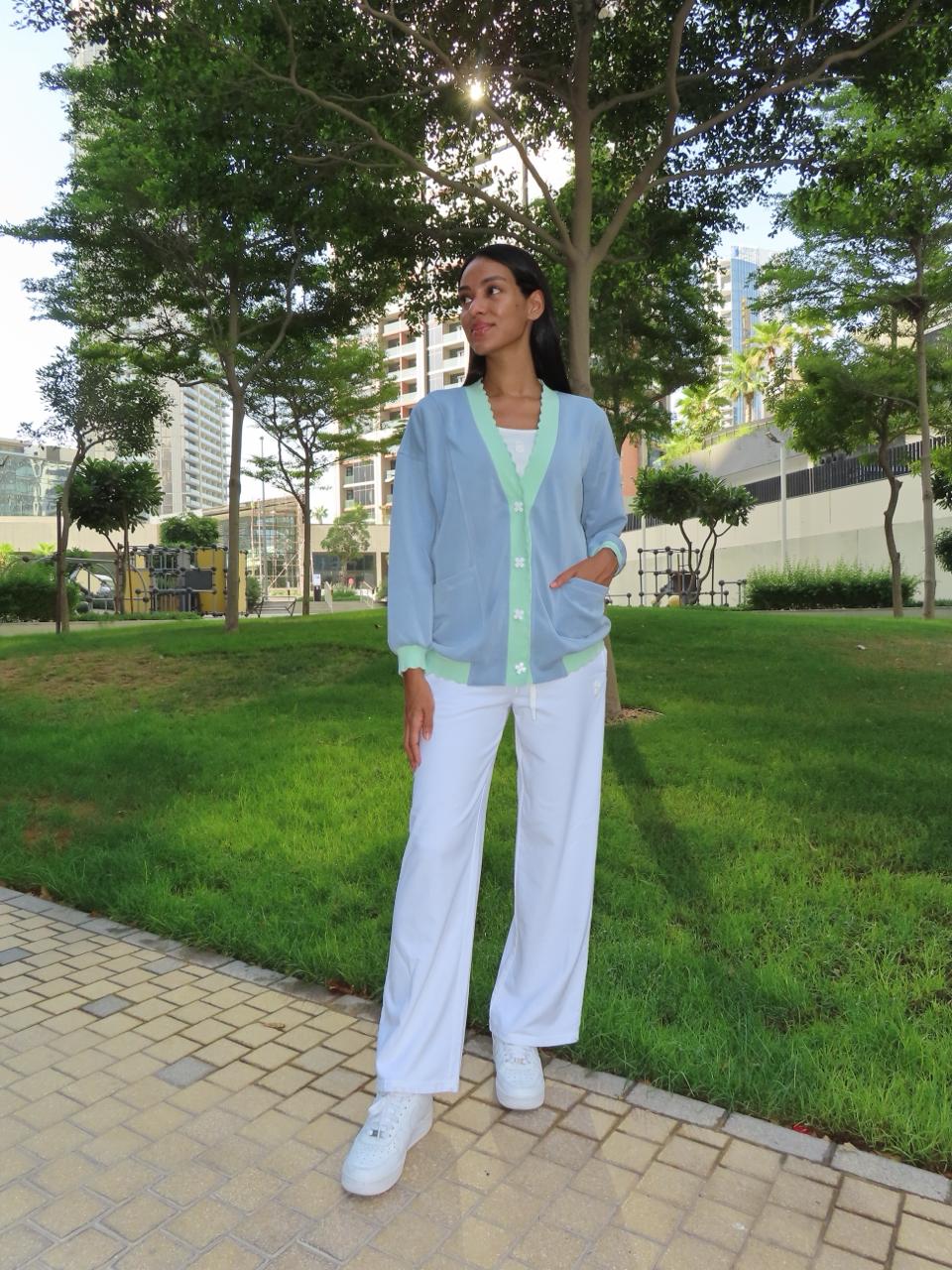 TheKool Cardi – Baby Blue & Pastel Green - 
