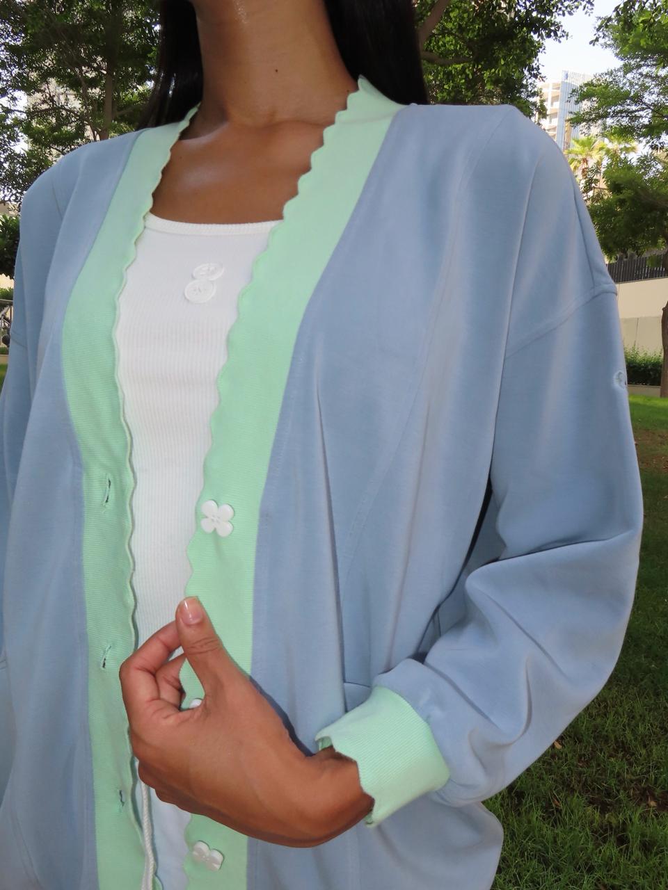 TheKool Cardi – Baby Blue & Pastel Green - 