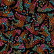 Colorful leopard pattern on a black background