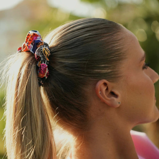 Safari Bloom Satin Scrunchie