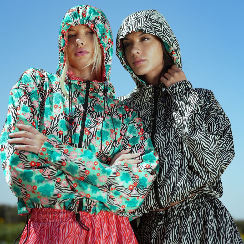 Bloom Reversible Cropped Hoodie Jacket - 