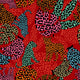 Colorful pattern of leopards on a red background