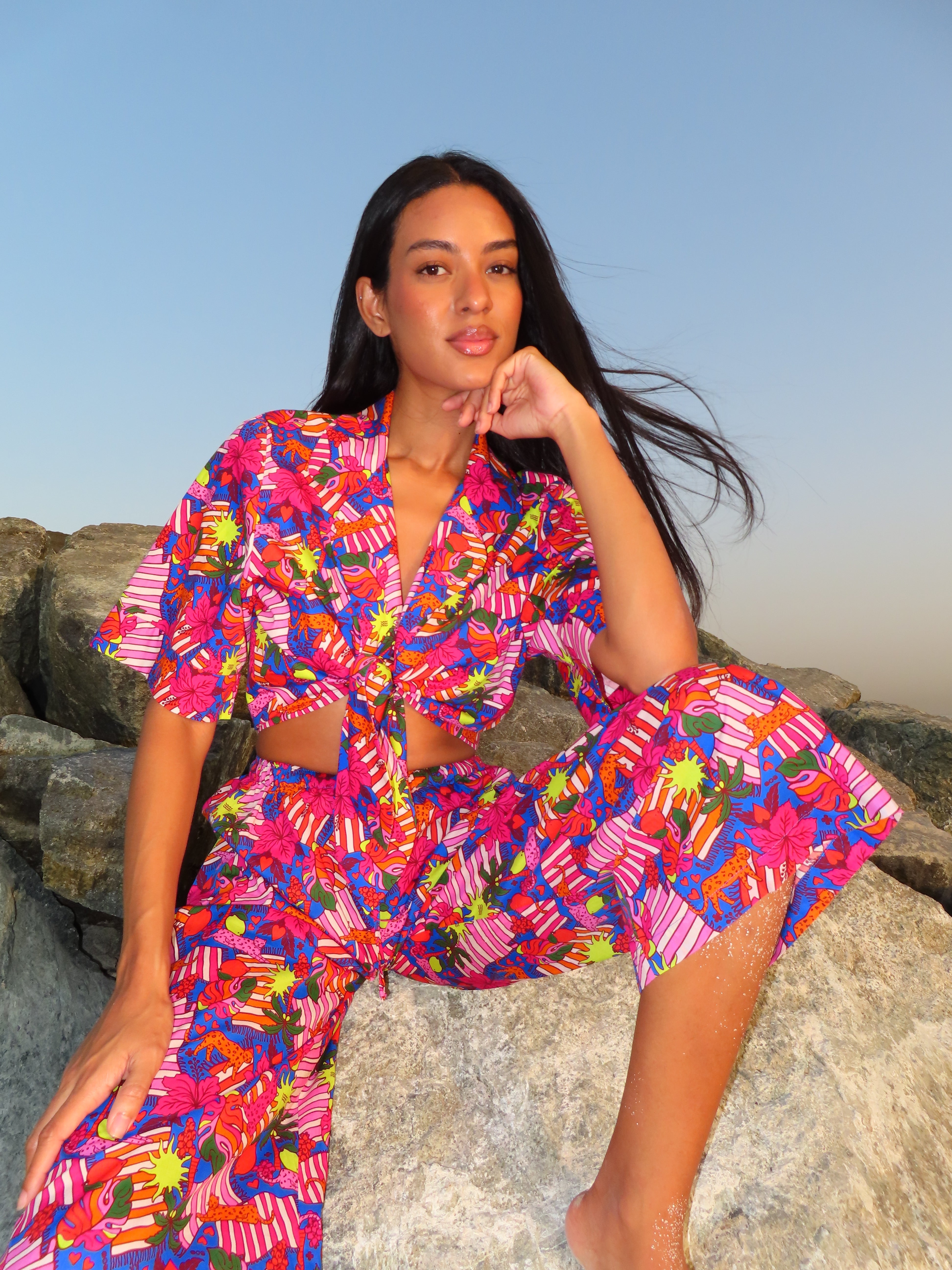EOS Summer Jungle Kimono Crop Top - 
